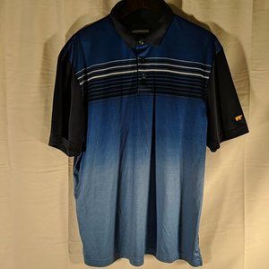 Jack Nicklaus Blue Striped Golf Polo Shirt Polar Bear Staydri men's large L